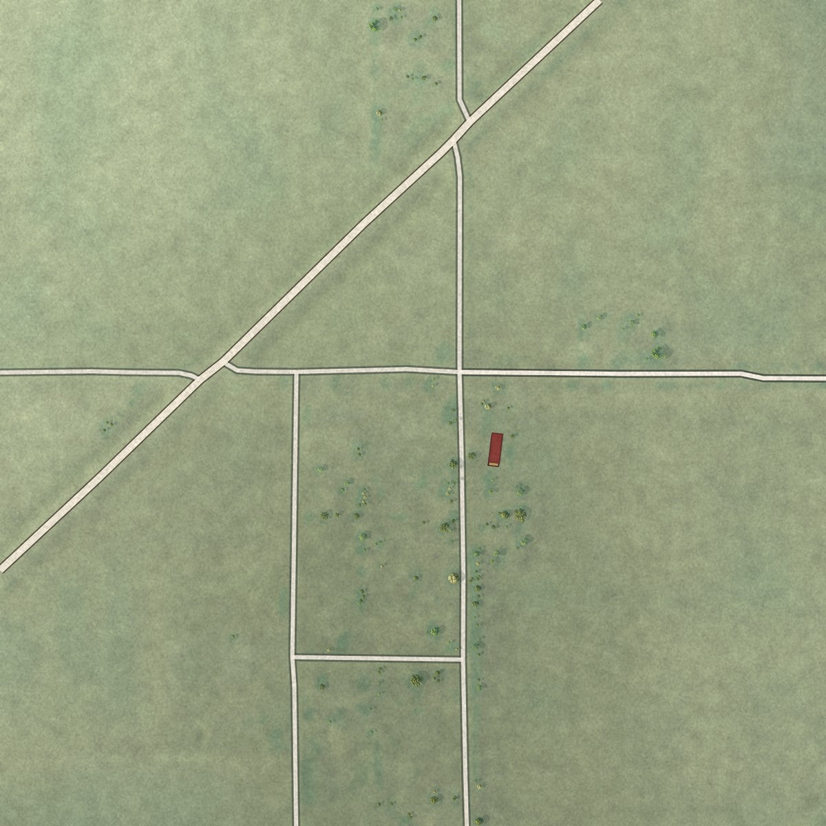 Second close-up of the map of Arbyrd, Missouri print showing more streets and buildings