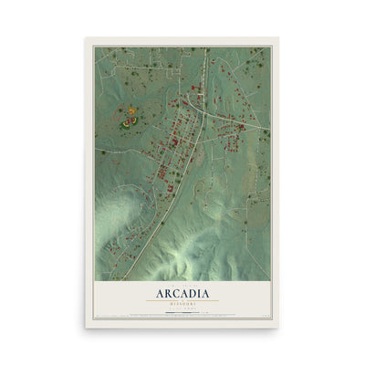 Map of Arcadia, Missouri, 12 x 18 inch unframed archival matte print
