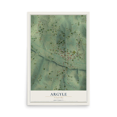 Map of Argyle, Missouri, 12 x 18 inch unframed archival matte print