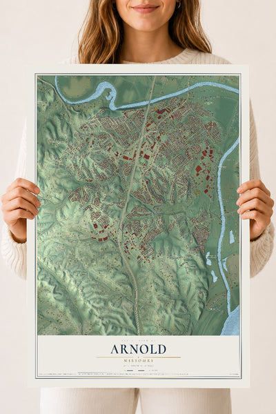 Map of Arnold, Missouri, 18 x 24 inch unframed archival matte print
