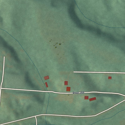 Second close-up of the map of Ashburn, Missouri print showing more streets and buildings