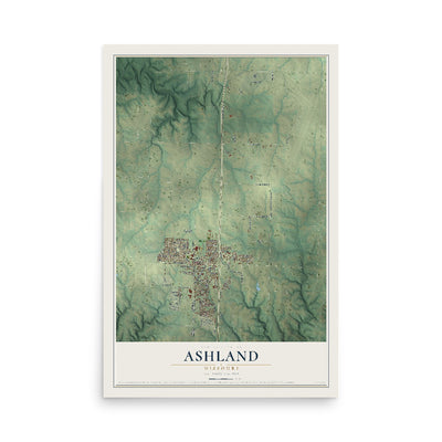 Map of Ashland, Missouri, 12 x 18 inch unframed archival matte print