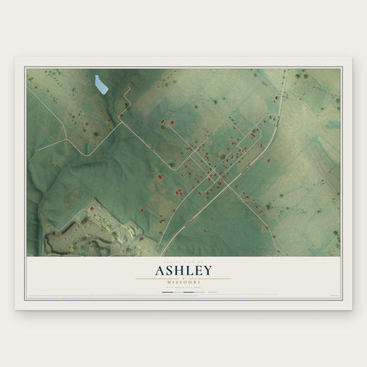 Ashley, Missouri map print, the full design