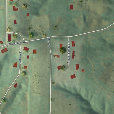 Second close-up of the map of Augusta, Missouri print showing more streets and buildings