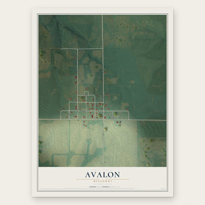 Avalon, Missouri map print, the full design