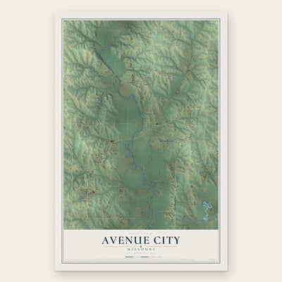 Avenue City, Missouri map print, the full design