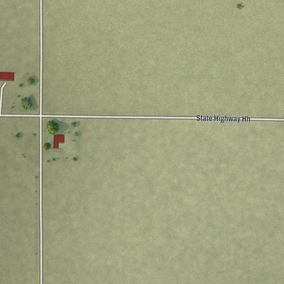 Close-up of the map of Baker, Missouri print showing street and building detail