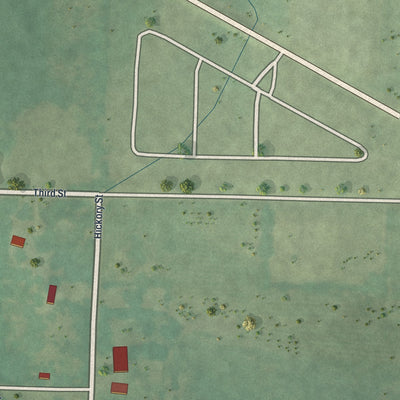 Second close-up of the map of Barnett, Missouri print showing more streets and buildings