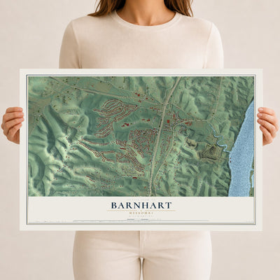 Map of Barnhart, Missouri, 12 x 18 inch unframed archival matte print