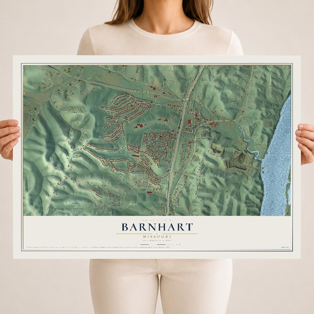 Map of Barnhart, Missouri, 18 x 24 inch unframed archival matte print