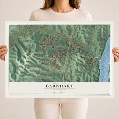 Map of Barnhart, Missouri, 18 x 24 inch unframed archival matte print