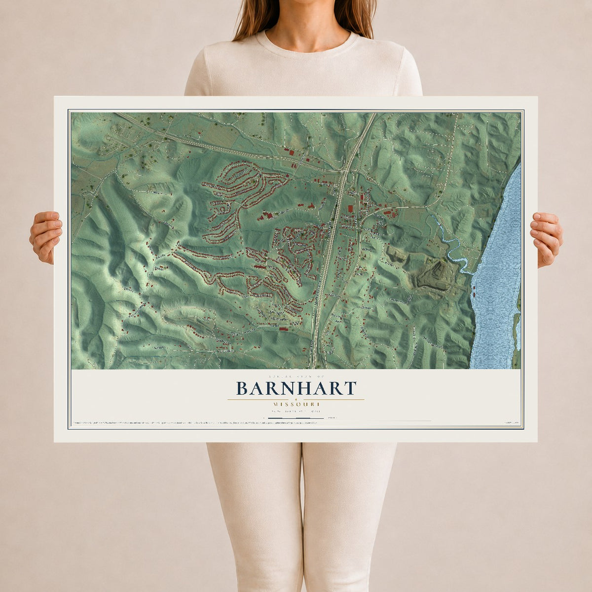 Map of Barnhart, Missouri, 24 x 36 inch unframed archival matte print
