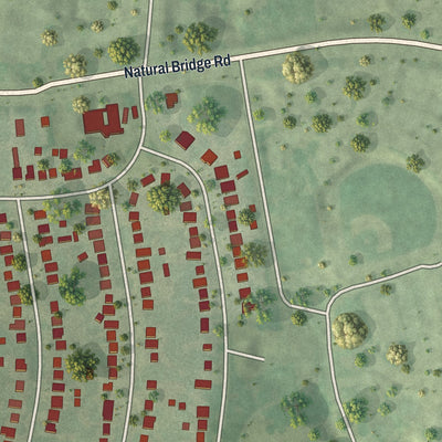 Second close-up of the map of Bel-Nor, Missouri print showing more streets and buildings