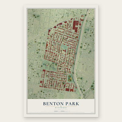 Benton Park, Missouri map print, the full design