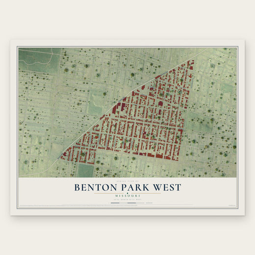 Benton Park West, Missouri map print, the full design