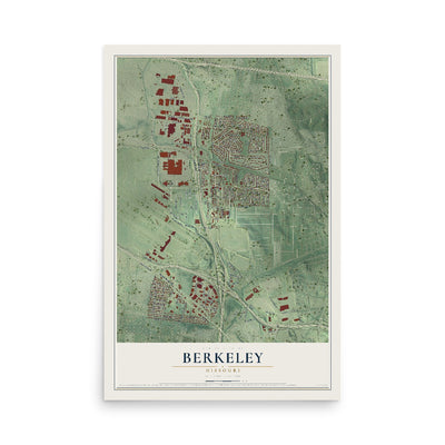 Map of Berkeley, Missouri, 12 x 18 inch unframed archival matte print