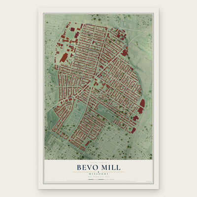 Bevo Mill, Missouri map print, the full design