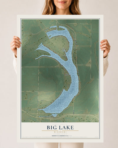 Map of Big Lake, Missouri, 24 x 36 inch unframed archival matte print