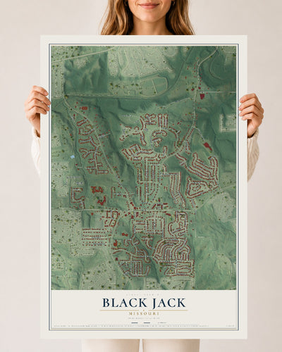 Map of Black Jack, Missouri, 24 x 36 inch unframed archival matte print
