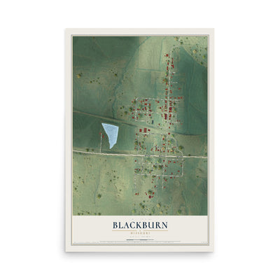 Map of Blackburn, Missouri, 12 x 18 inch unframed archival matte print