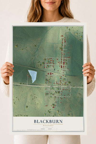 Map of Blackburn, Missouri, 18 x 24 inch unframed archival matte print