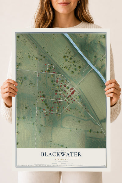 Map of Blackwater, Missouri, 18 x 24 inch unframed archival matte print