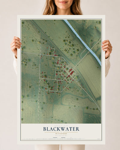 Map of Blackwater, Missouri, 24 x 36 inch unframed archival matte print