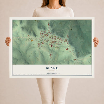 Map of Bland, Missouri, 24 x 36 inch unframed archival matte print
