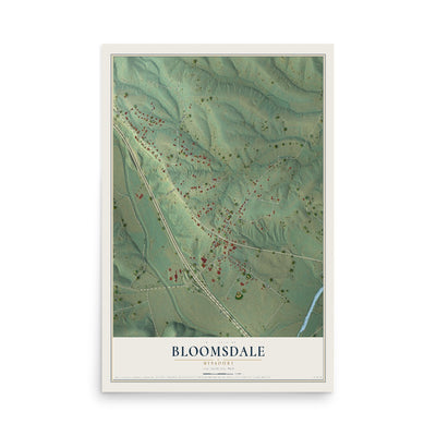 Map of Bloomsdale, Missouri, 12 x 18 inch unframed archival matte print