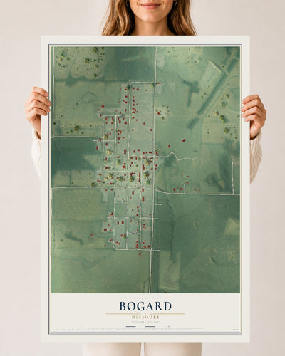 Map of Bogard, Missouri, 24 x 36 inch unframed archival matte print