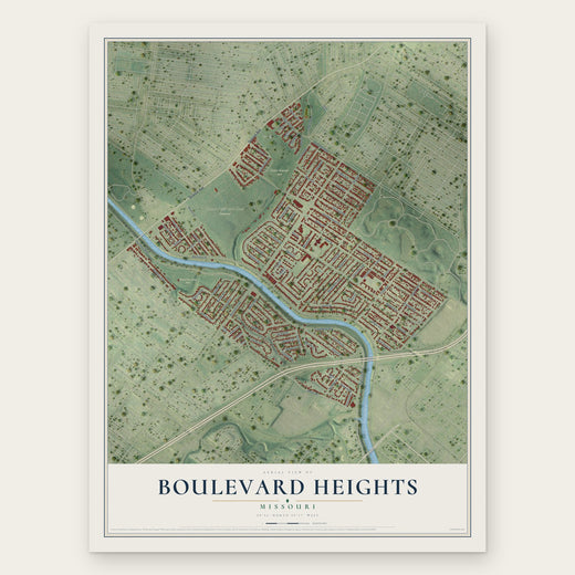Boulevard Heights, Missouri map print, the full design