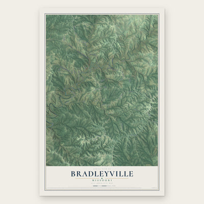 Bradleyville, Missouri map print, the full design