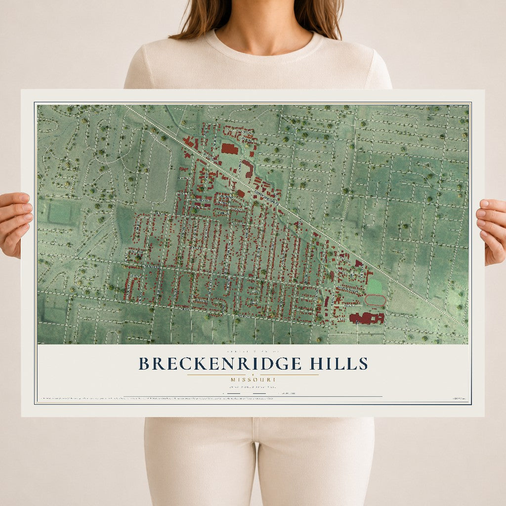 Map of Breckenridge Hills, Missouri, 18 x 24 inch unframed archival matte print