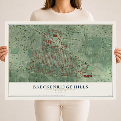 Map of Breckenridge Hills, Missouri, 18 x 24 inch unframed archival matte print
