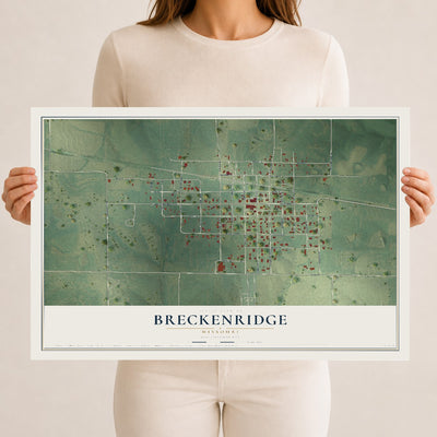 Map of Breckenridge, Missouri, 12 x 18 inch unframed archival matte print
