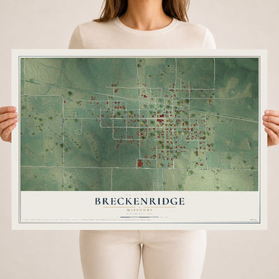 Map of Breckenridge, Missouri, 18 x 24 inch unframed archival matte print