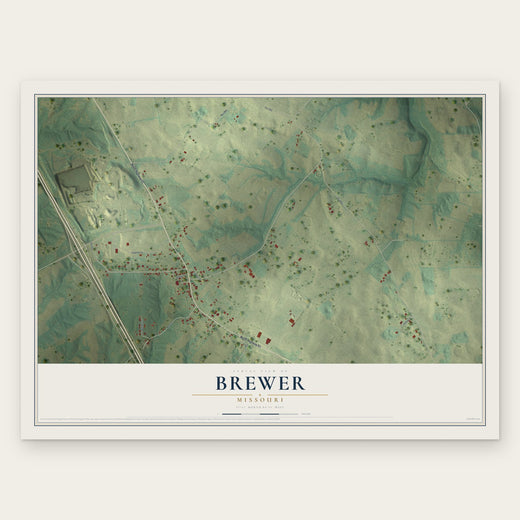 Brewer, Missouri map print, the full design