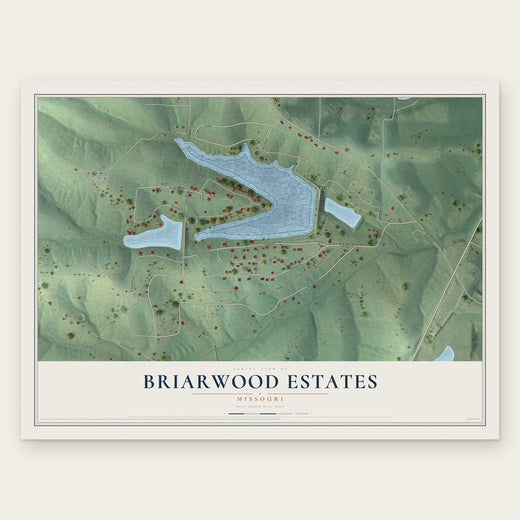 Briarwood Estates, Missouri map print, the full design