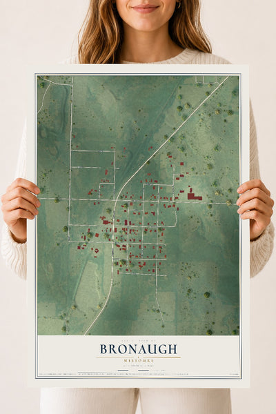 Map of Bronaugh, Missouri, 18 x 24 inch unframed archival matte print