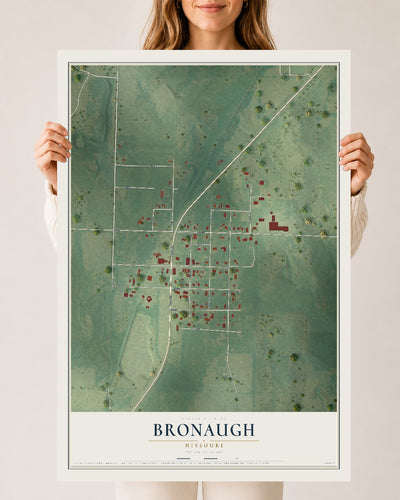 Map of Bronaugh, Missouri, 24 x 36 inch unframed archival matte print