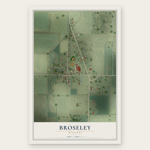 Broseley, Missouri map print, the full design