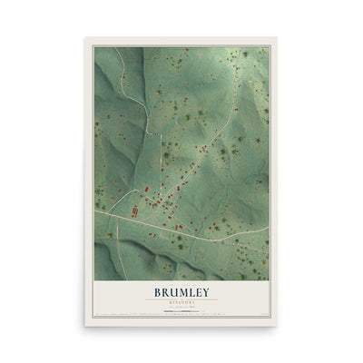 Map of Brumley, Missouri, 12 x 18 inch unframed archival matte print