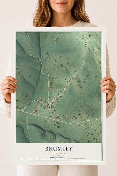 Map of Brumley, Missouri, 18 x 24 inch unframed archival matte print