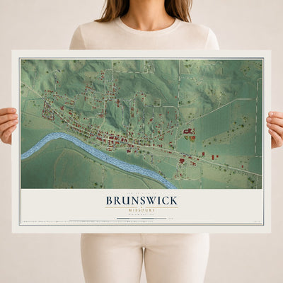 Map of Brunswick, Missouri, 18 x 24 inch unframed archival matte print