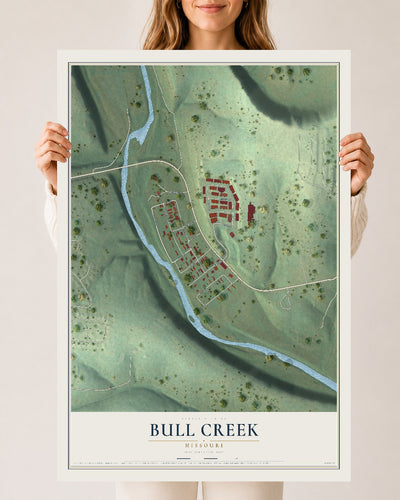 Map of Bull Creek, Missouri, 24 x 36 inch unframed archival matte print