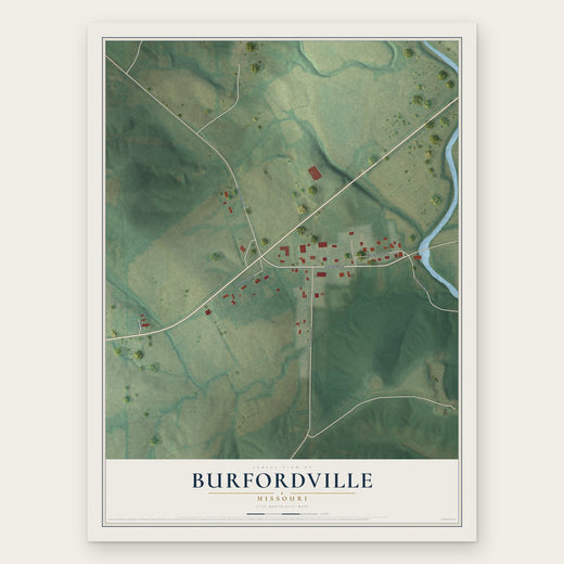 Burfordville, Missouri map print, the full design