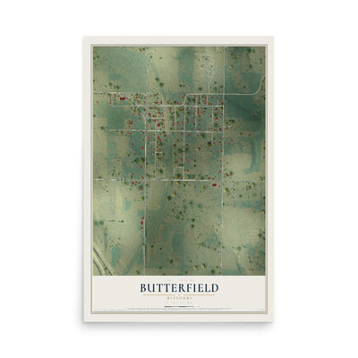 Map of Butterfield, Missouri, 12 x 18 inch unframed archival matte print