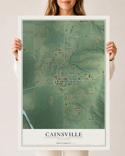 Map of Cainsville, Missouri, 24 x 36 inch unframed archival matte print