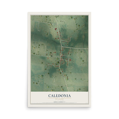 Map of Caledonia, Missouri, 12 x 18 inch unframed archival matte print