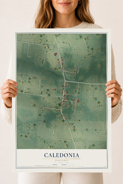 Map of Caledonia, Missouri, 18 x 24 inch unframed archival matte print